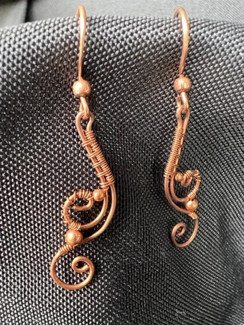 Copper WIre Woven Earrings JLC Designs